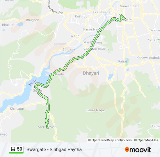 50 bus Line Map