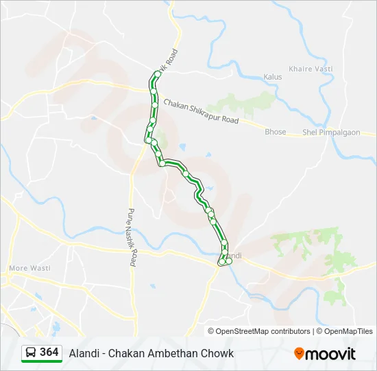 364 Bus Line Map