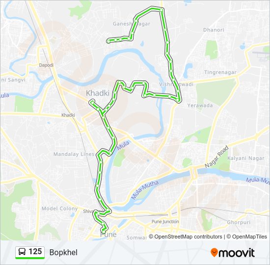 125 bus Line Map