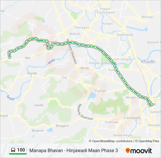 100 Bus Line Map