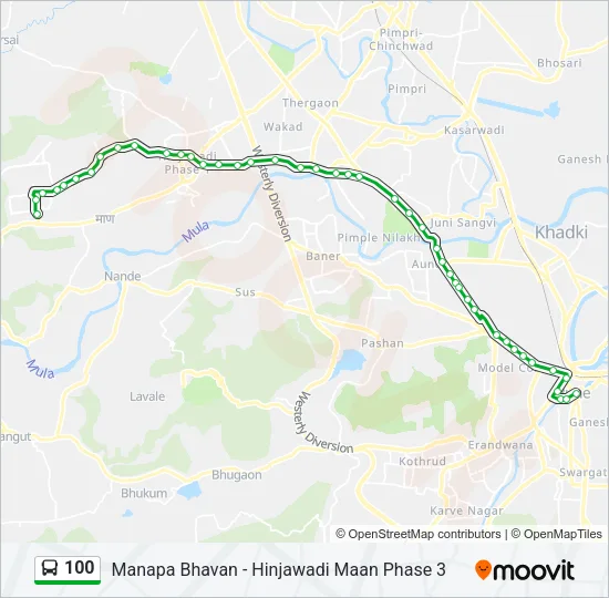 100 Bus Line Map