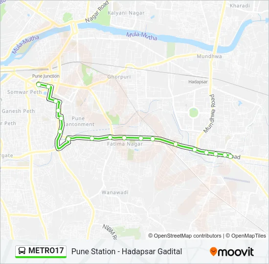 METRO17 Bus Line Map