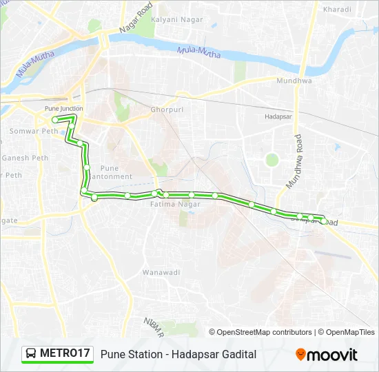 METRO17 Bus Line Map