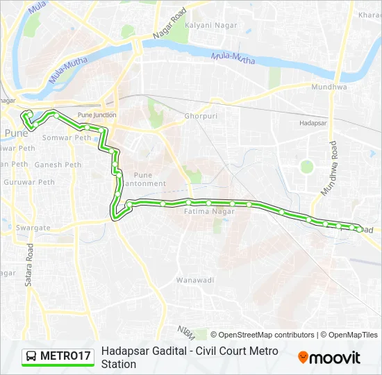 METRO17 Bus Line Map