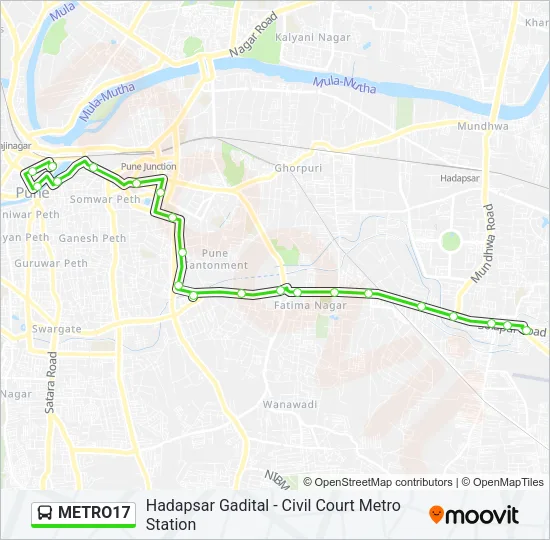 METRO17 Bus Line Map