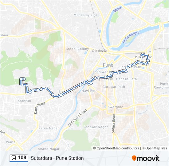 108 bus Line Map