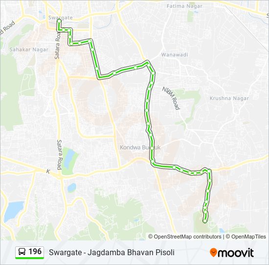 196 bus Line Map