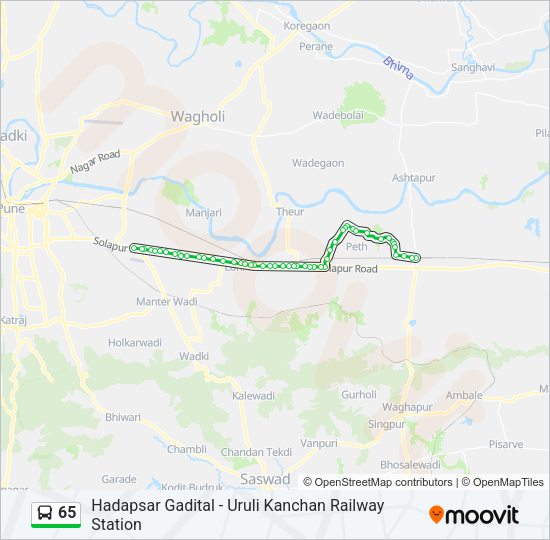65 Bus Line Map
