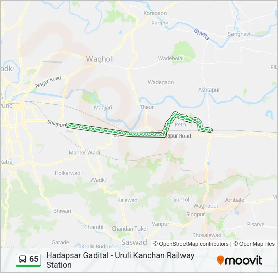 65 Bus Line Map