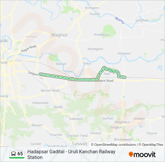 65 Bus Line Map