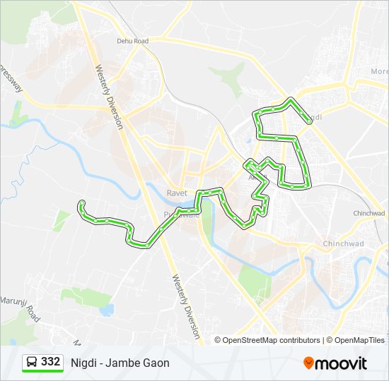 332 bus Line Map