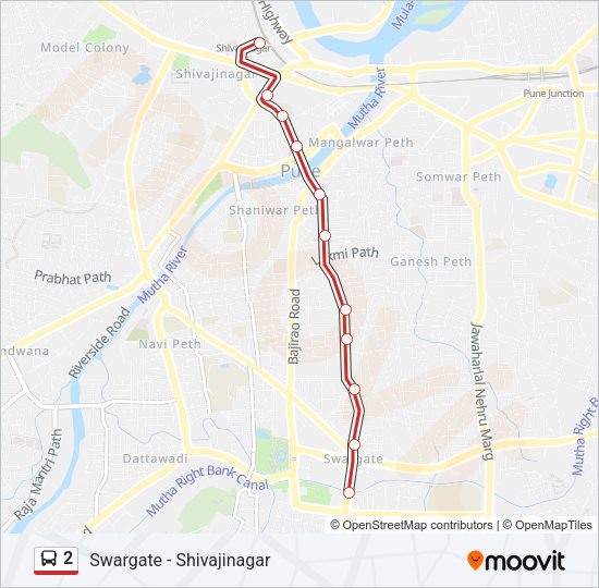 2 Bus Line Map