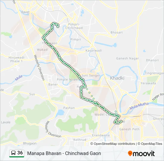 36 Bus Line Map