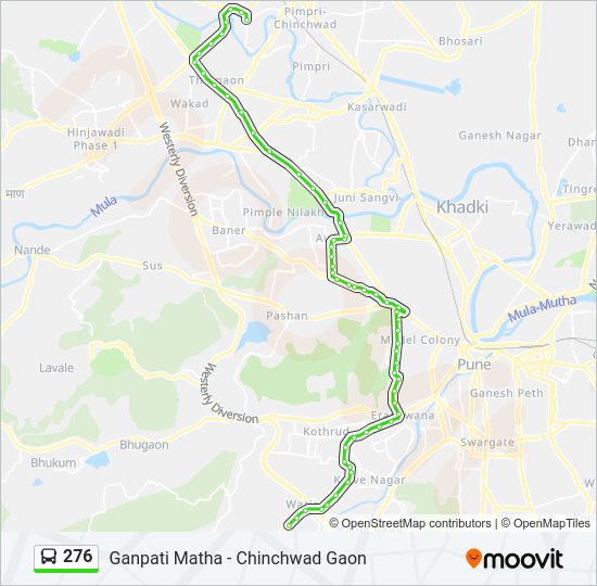 276 bus Line Map