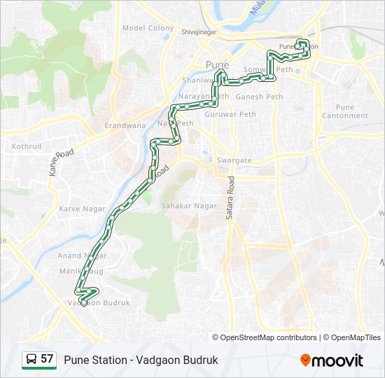 57 Bus Line Map