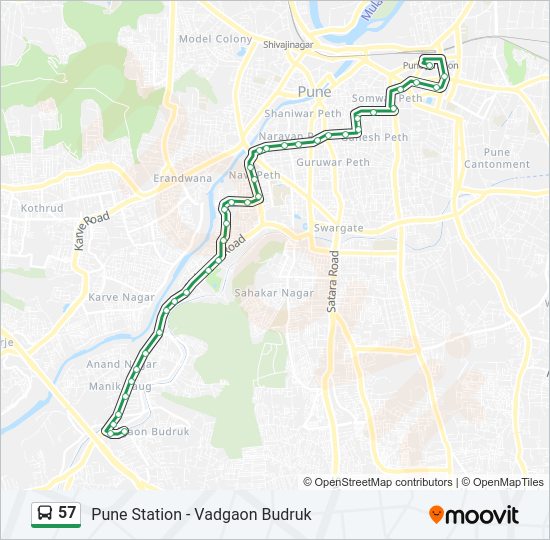 57 Bus Line Map