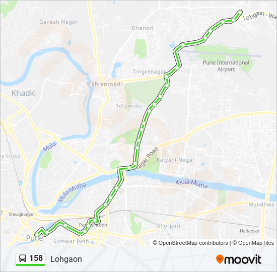 158 bus Line Map