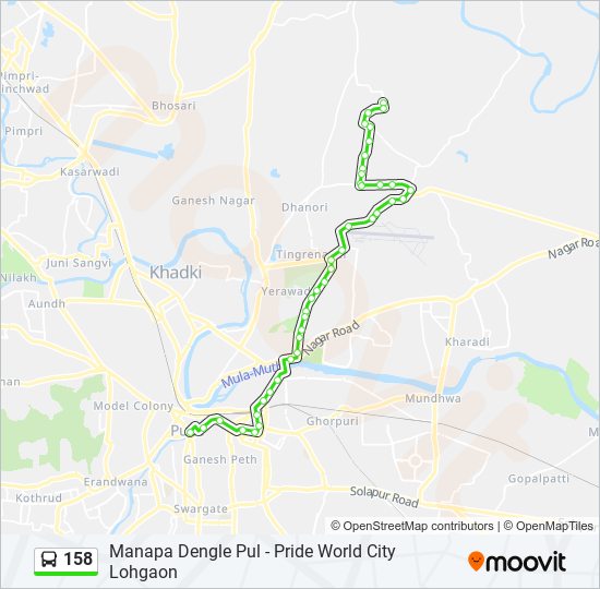 158 bus Line Map