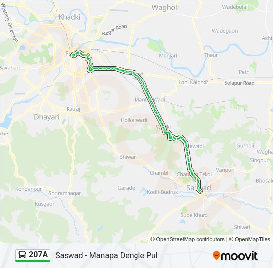 207A Bus Line Map