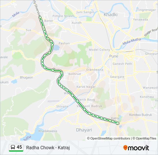 45 Bus Line Map