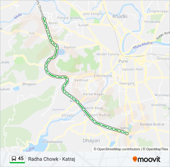 45 Bus Line Map