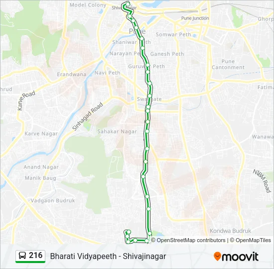 216 Bus Line Map