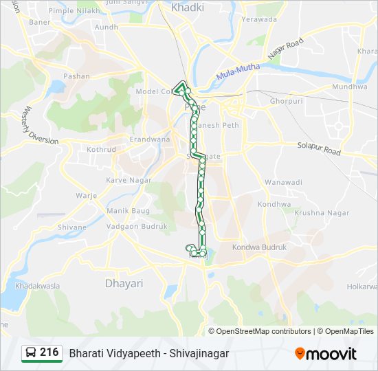 216 bus Line Map