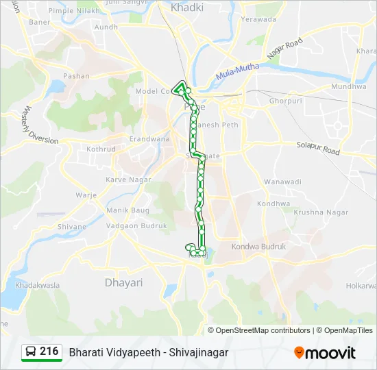 216 Bus Line Map