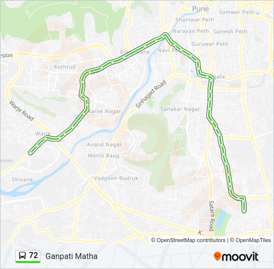 72 Bus Line Map