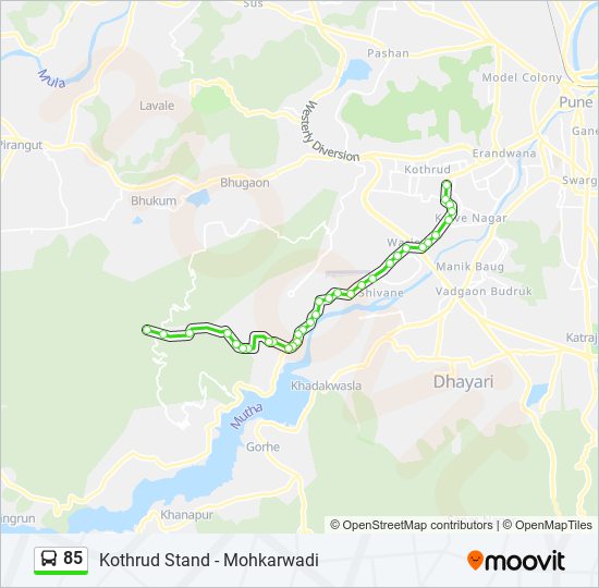 85 Bus Line Map