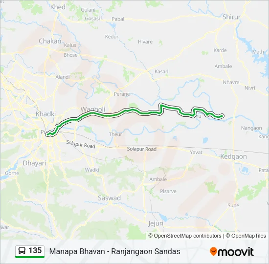 135 Bus Line Map