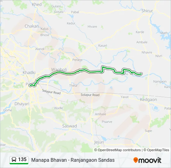 135 Bus Line Map