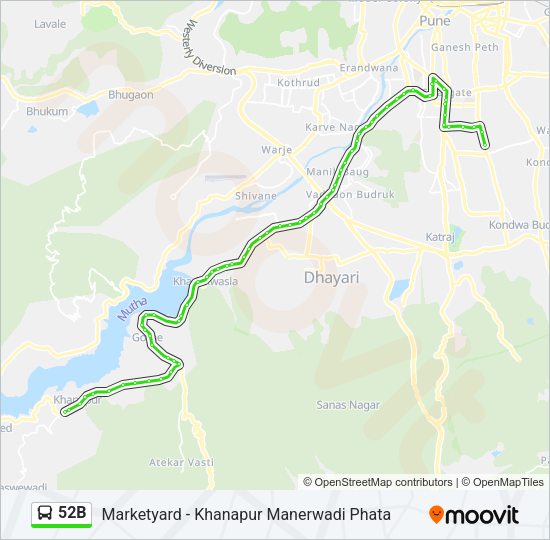 52B Bus Line Map