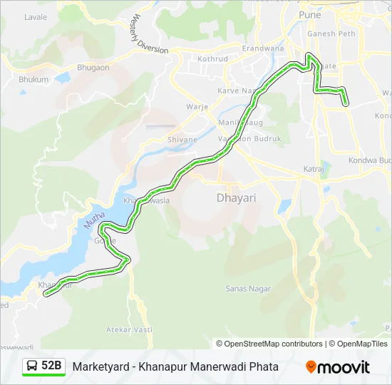52B Bus Line Map