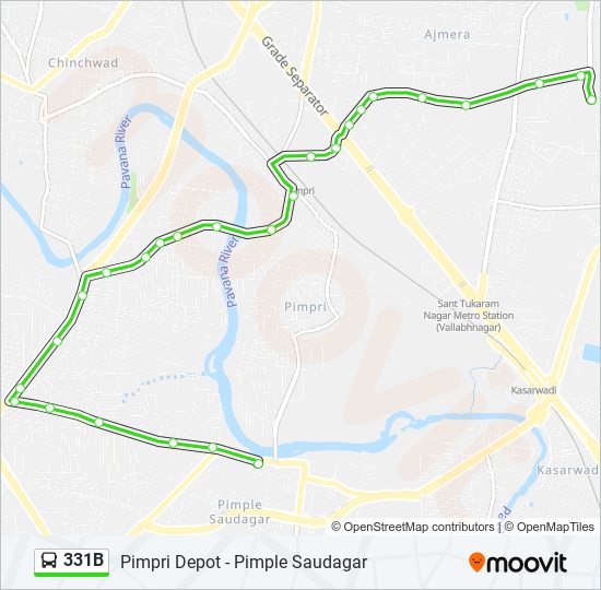 331b Route: Schedules, Stops & Maps - Pimple Saudagar (Updated)