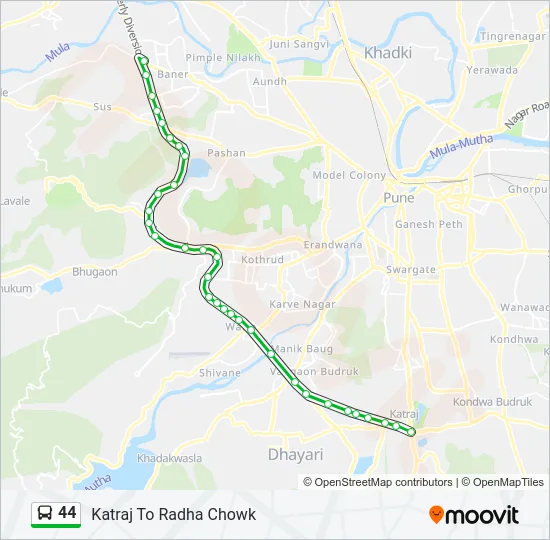 44 Bus Line Map