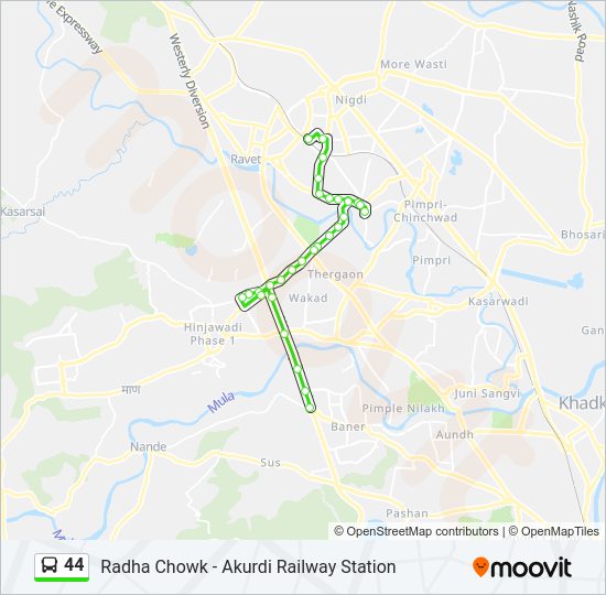 44 bus Line Map