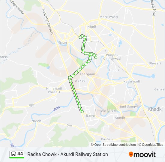 44 bus Line Map