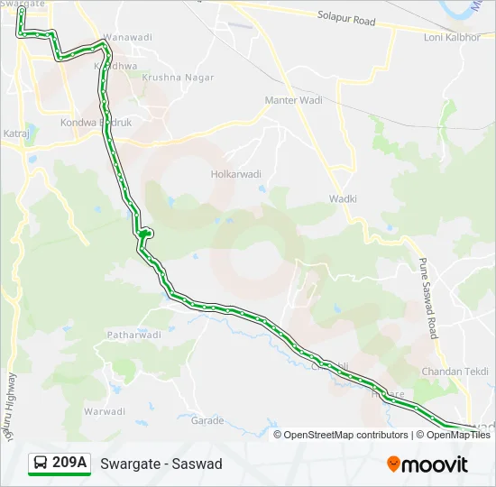 209A Bus Line Map