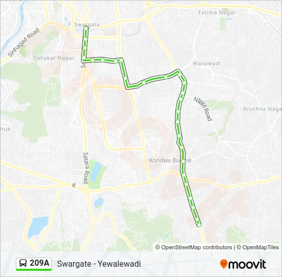 209A Bus Line Map