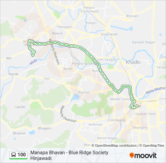 100 Bus Line Map