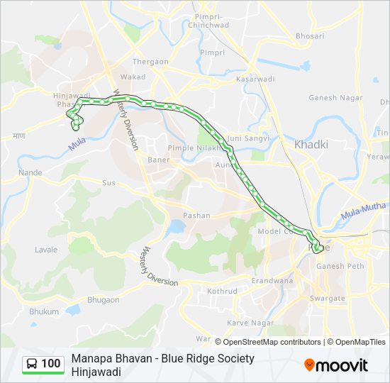 100 Bus Line Map