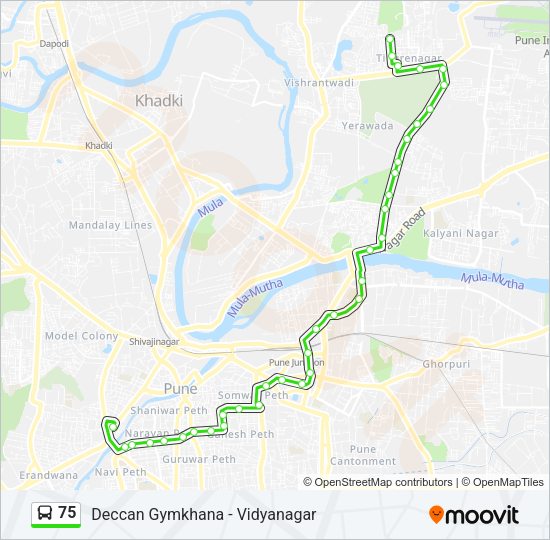 75 Bus Line Map