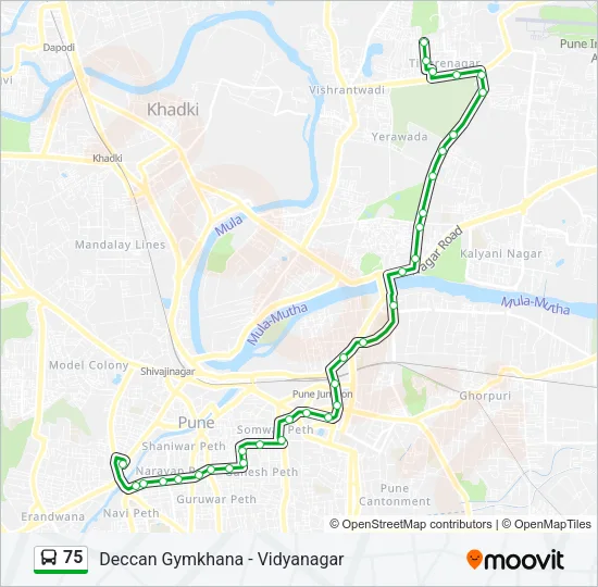 75 Bus Line Map