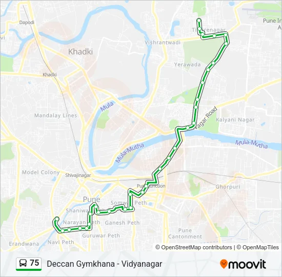 75 Bus Line Map