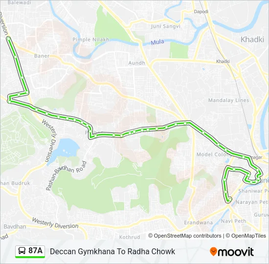 87A Bus Line Map