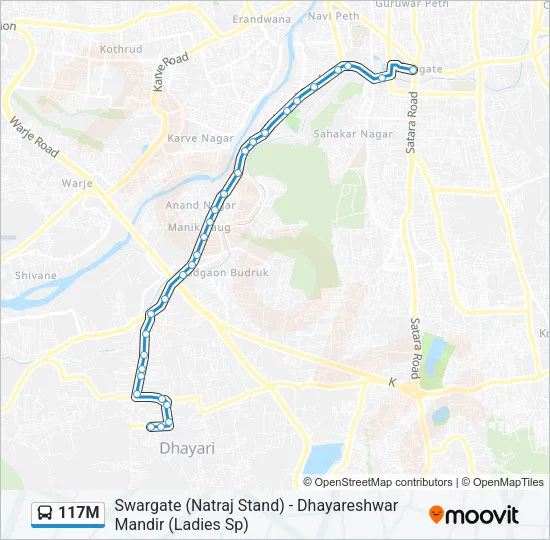 117M Bus Line Map
