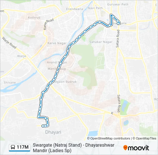 117M Bus Line Map