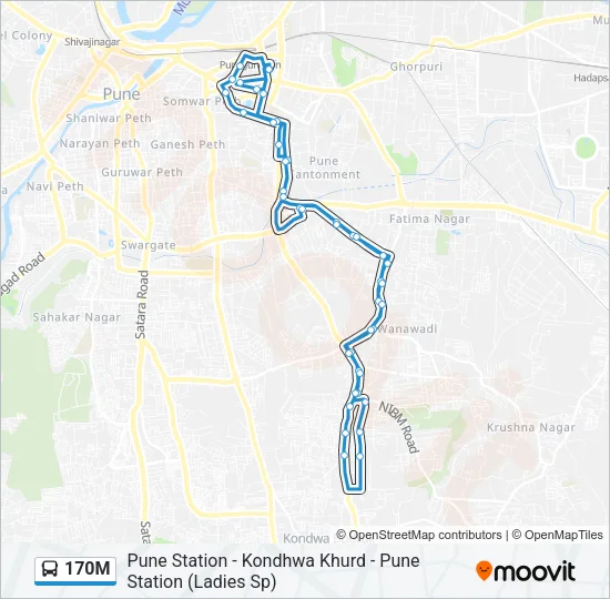 170M Bus Line Map