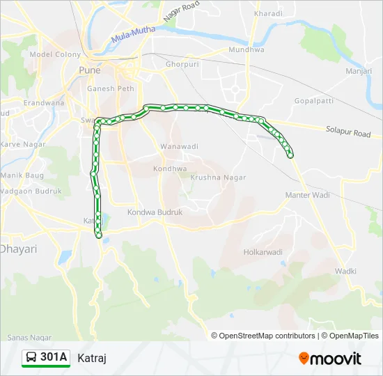 301A Bus Line Map